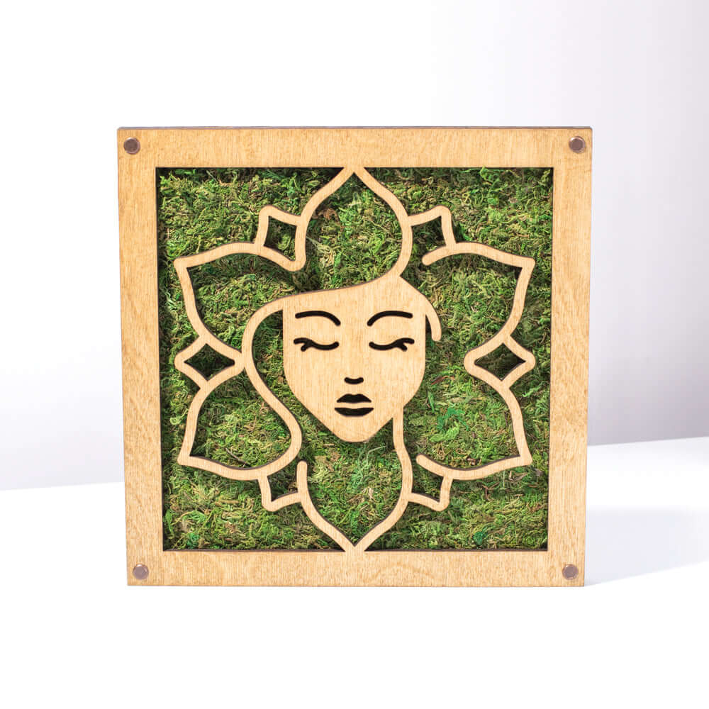 Preserved Moss Framed Wood Botanical Wall Art - Gaia Verdant Lyfe