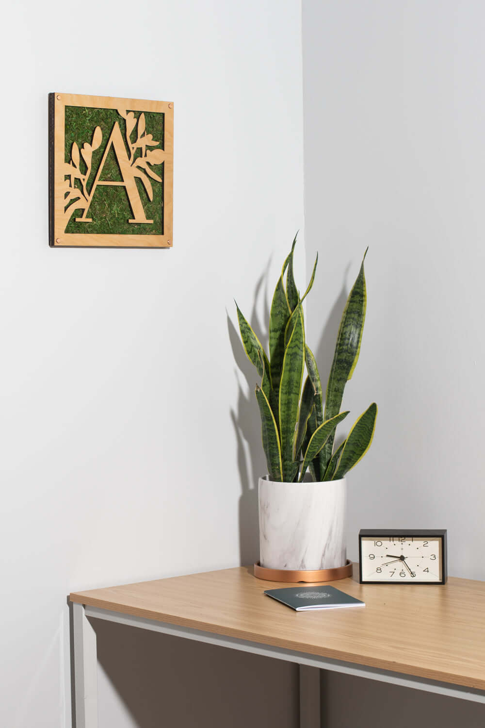 Monogrammed Moss Frame - Wooden Botanical Wall Art Letter