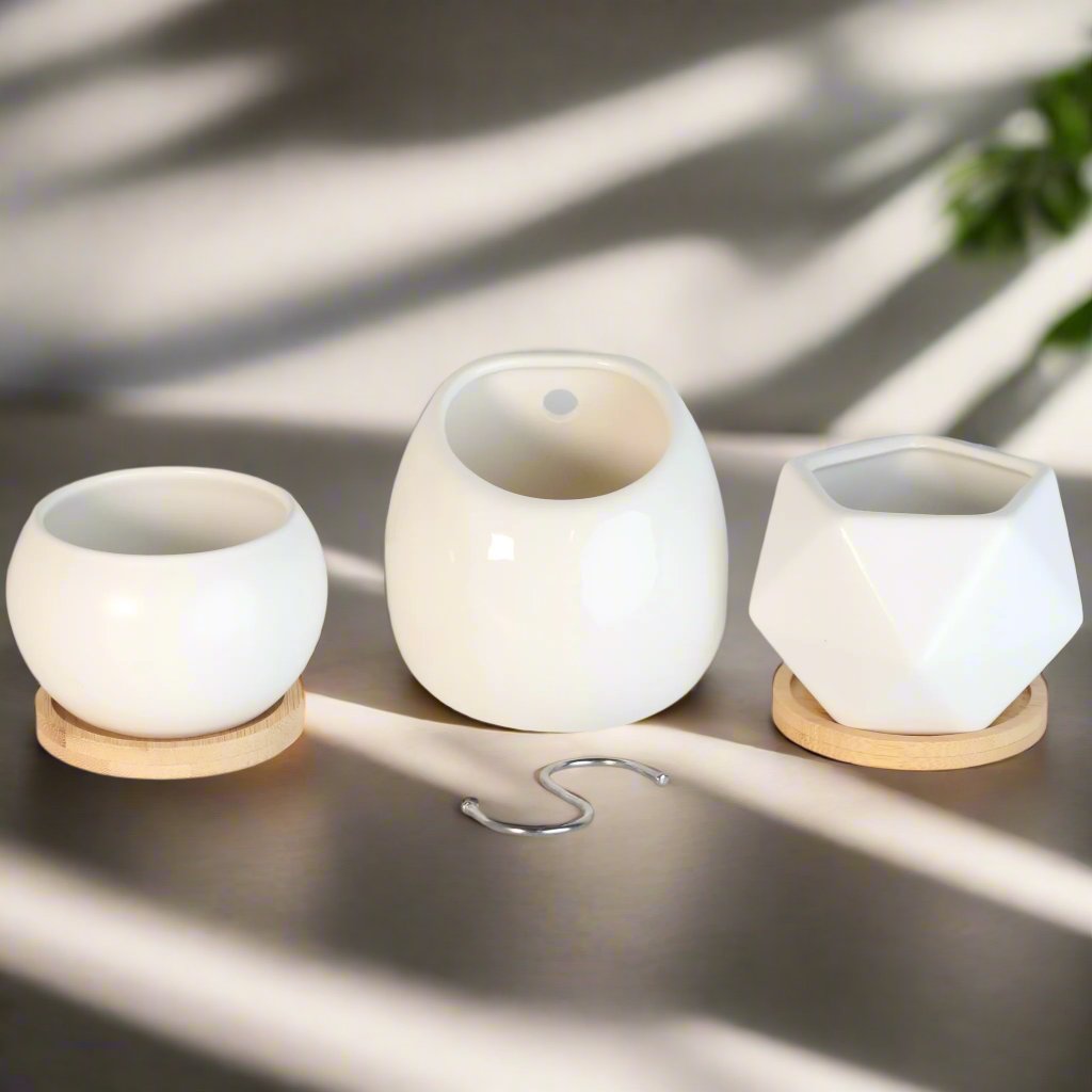 Minimalistic Ceramic White Planter 